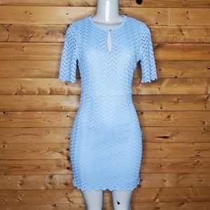 ❤️ NWOT INA blue dress short sleeve bodycon lace Size S